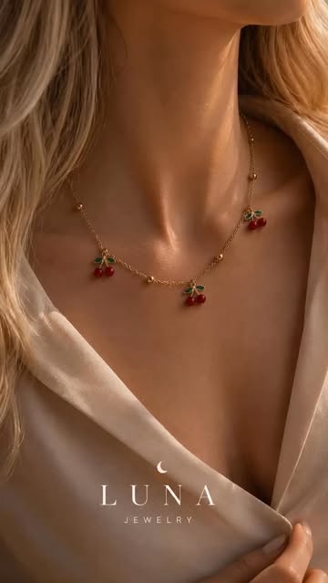 گردنبند گیلاس اسیل رنگ ثابت | لوناگالری